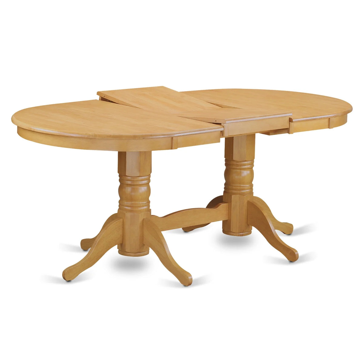 9 Pc Kitchen Set For 8 Dining Table With Leaf And Eight Parson Chair With Oak Leg And Pu Leather Color Autumn Green A886