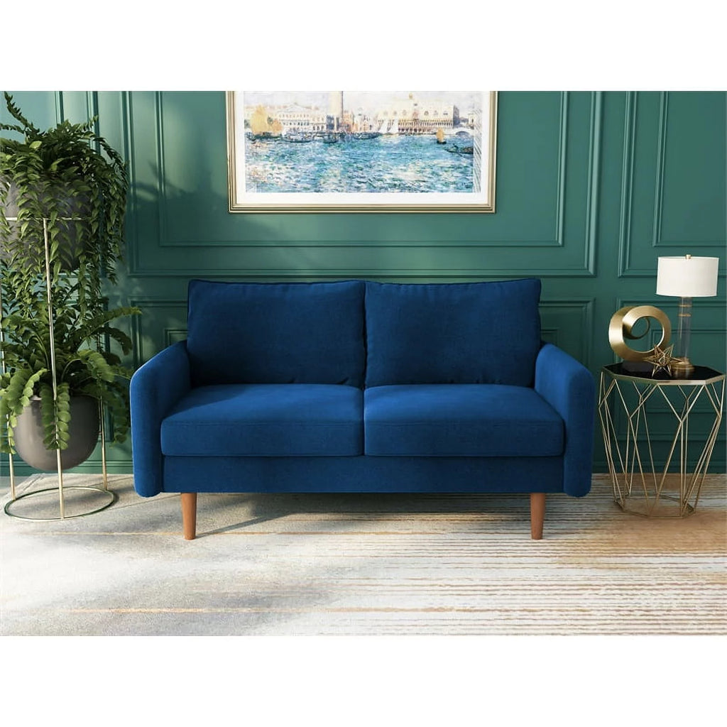 Space Blue Velvet Loveseat E322