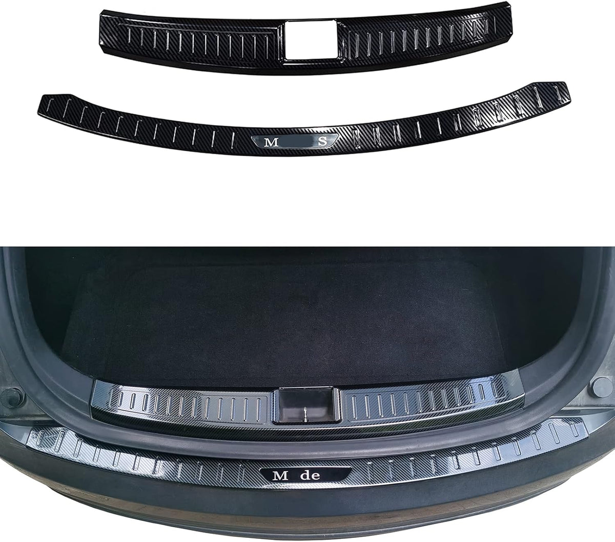 Stainless Steel Rear Trunk Bumper Protector Guard Pack of 2 E31236