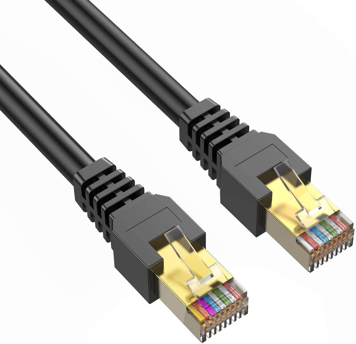 Cat7 Ethernet Cable 300ft Outdoor Shielded UV Resistant Waterproof Buried-able Network Cord 10 Gigabit 600MHz Triple Shielded (SFTP) with OFC H46355