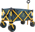 Collapsible Wagon Cart Heavy Duty with Big Wheels Dark Green Yellow XL X704700