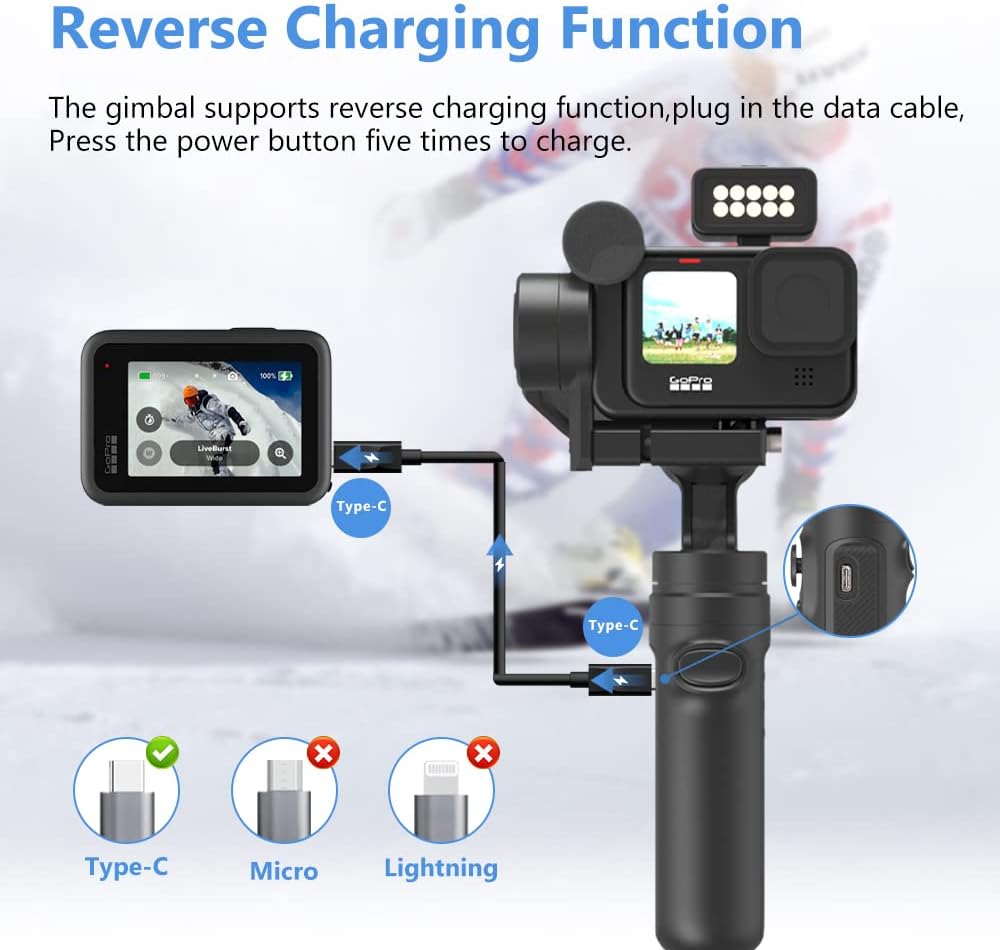 Handheld 3-Axis Gimbal Stabilizer with Tripod W7476