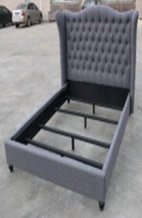 Queen Grey Upholstered Bed M5254