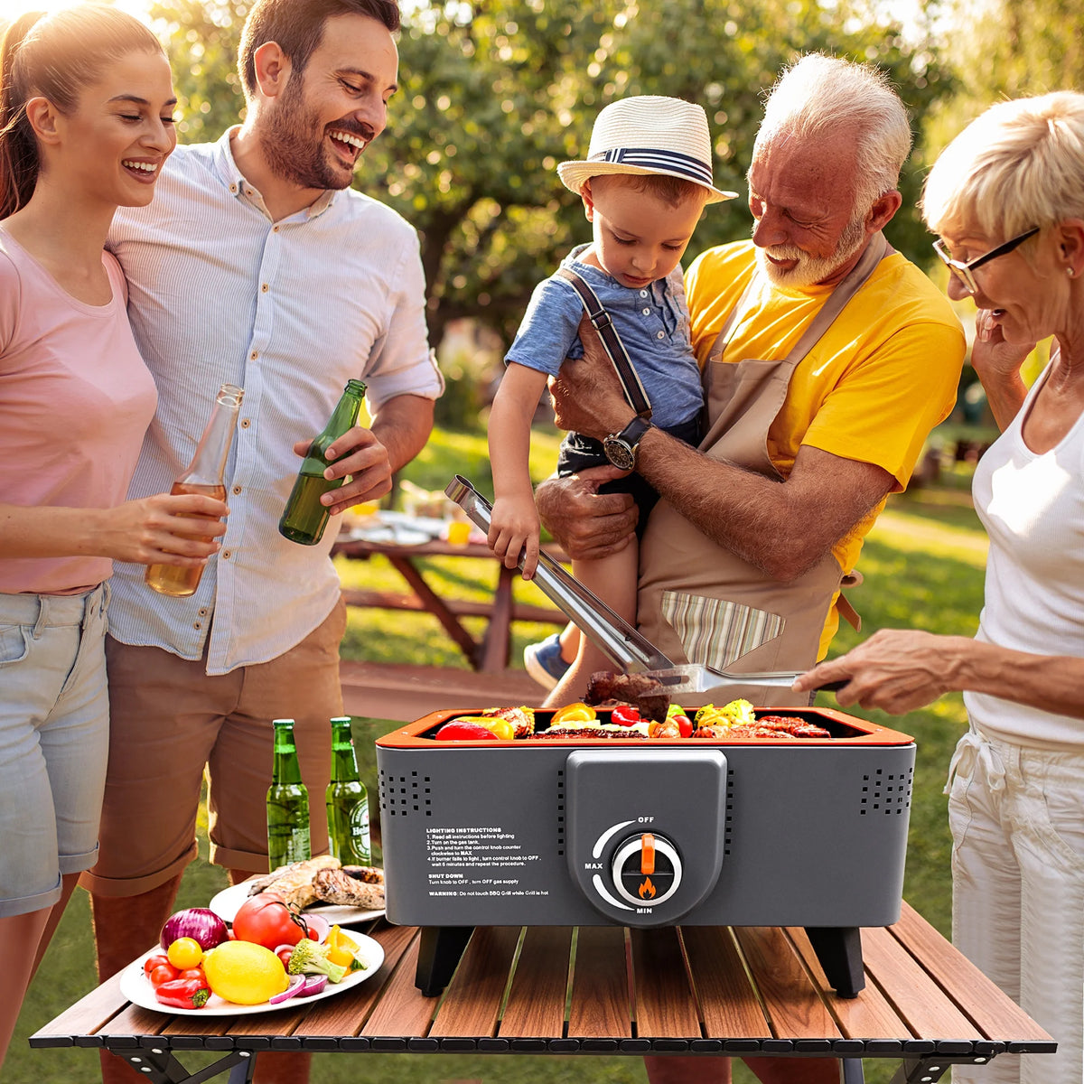 Portable Propane Grill with Gas Regulator & Adaptor V23658