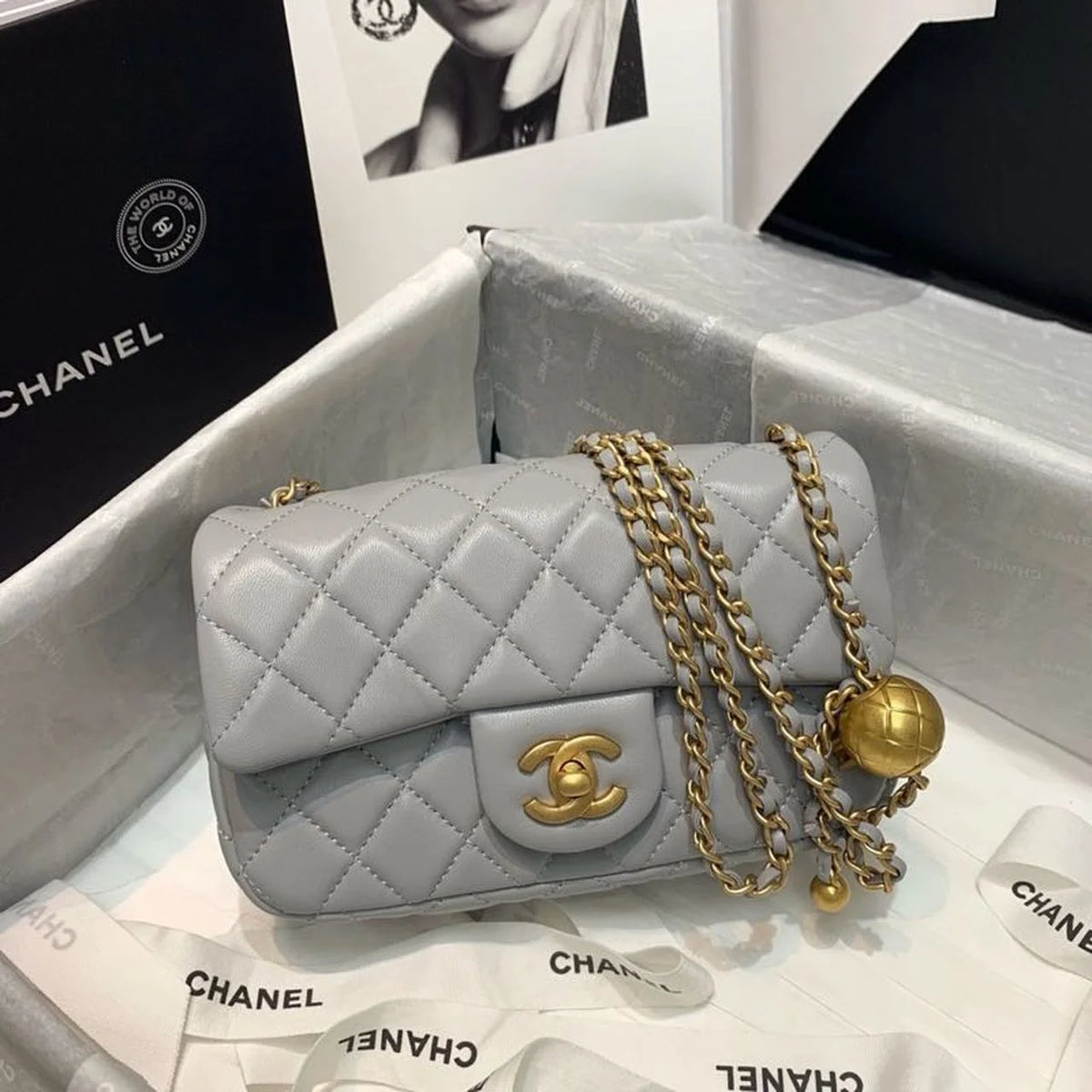Grey Flap Bag Y892130