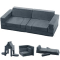Gray 9-Piece Kids Play Couch D6812
