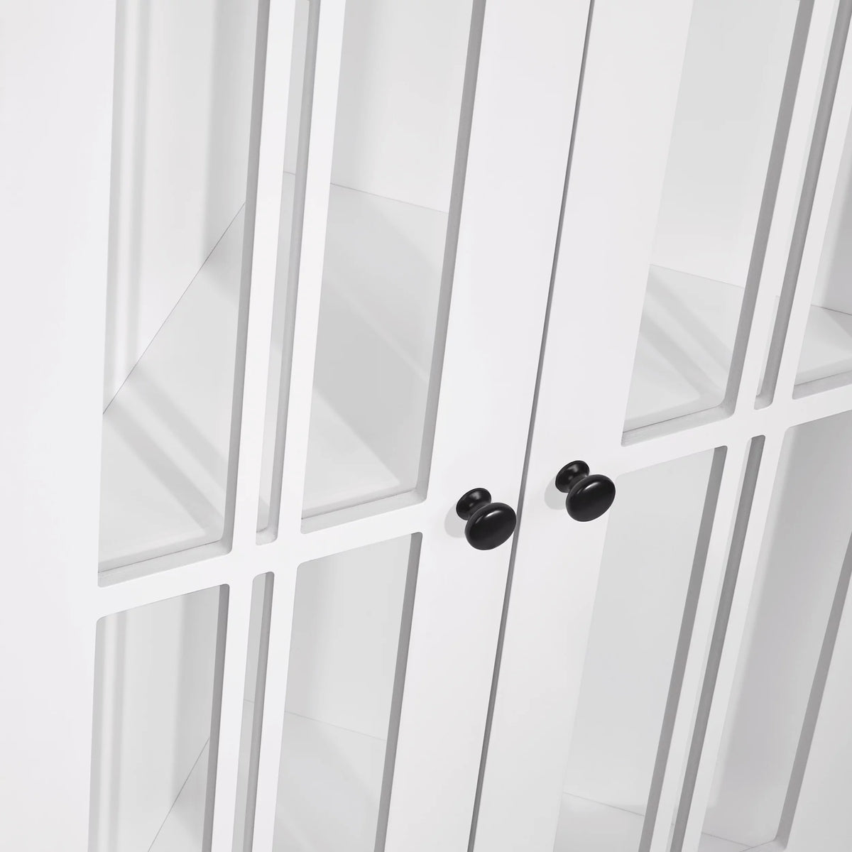 White Two-Door Wood Corner Cabinet R3495