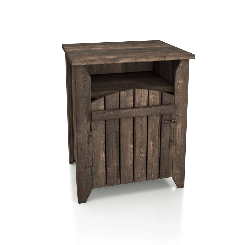 Rustic Oak 20-inch 2-Shelf Side Table Set of 2 A4054
