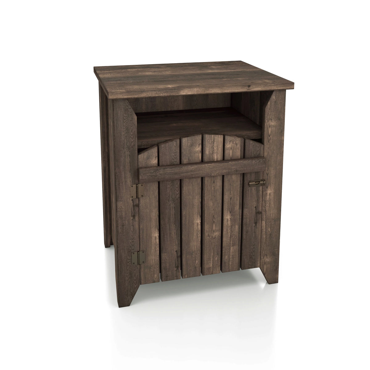 Rustic Oak 20-inch 2-Shelf Side Table Set of 2 A4054