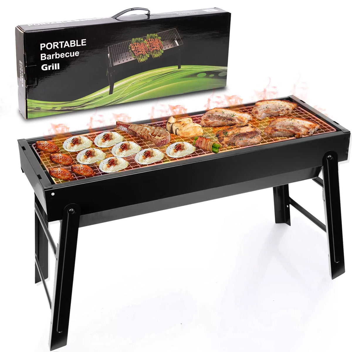 24 in Stainless Steel Foldable Portable Charcoal Grill C624