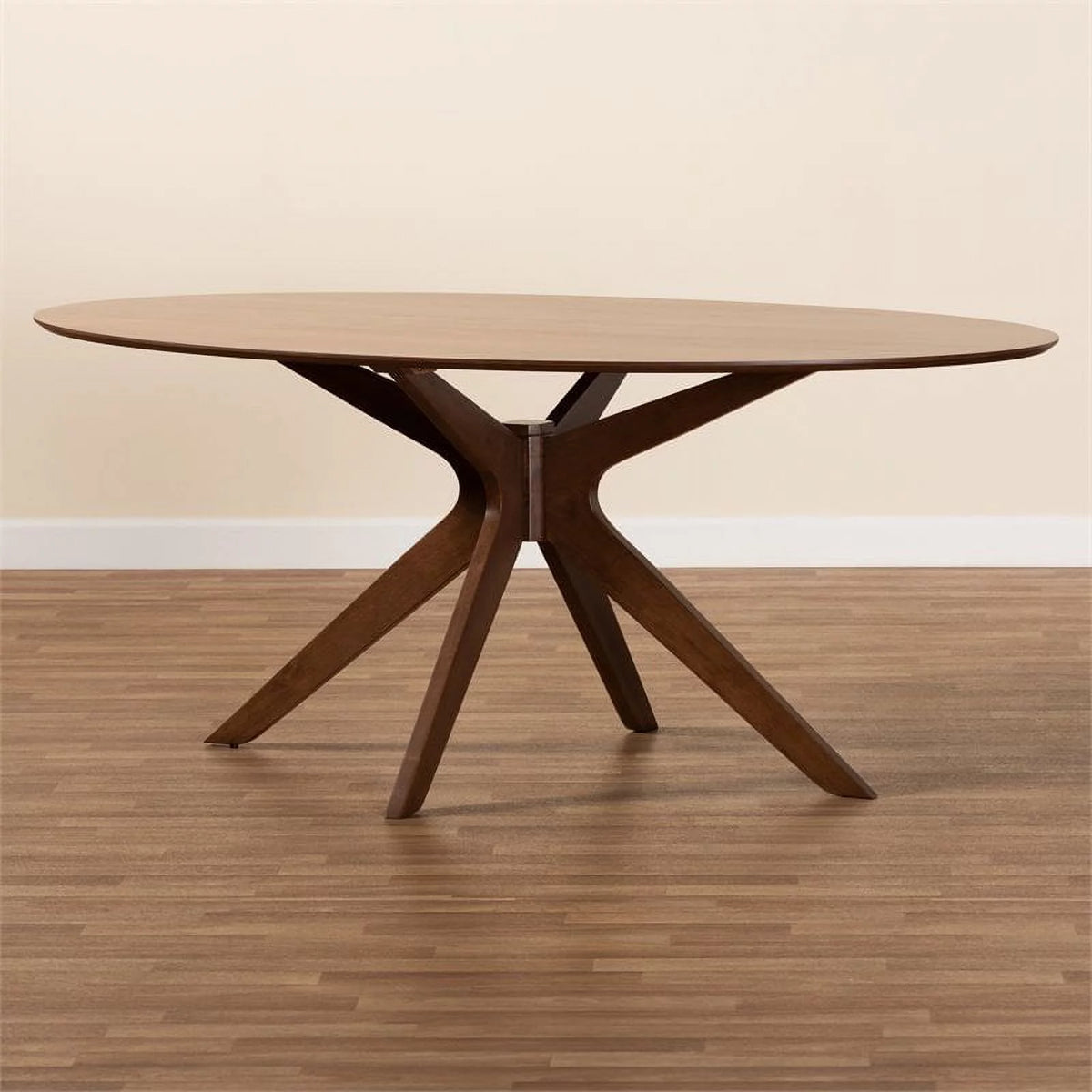 Walnut Brown Wood 71-Inch Oval Dining Table K67901