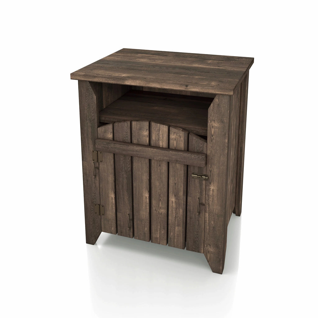 Rustic Oak 20-inch 2-Shelf Side Table Set of 2 A4054