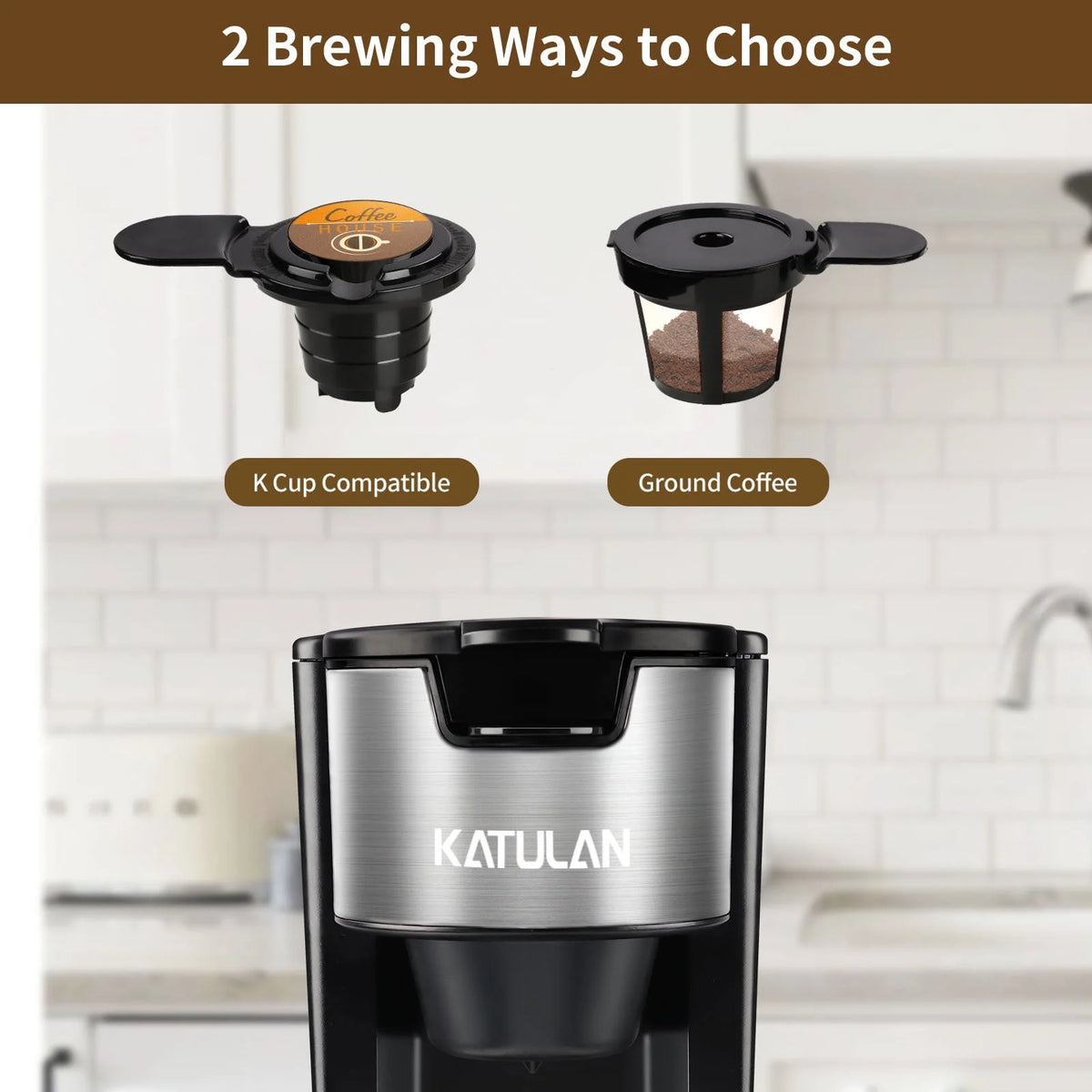 Black Single Serve Coffee Maker with 30 Oz Water Tank C122978