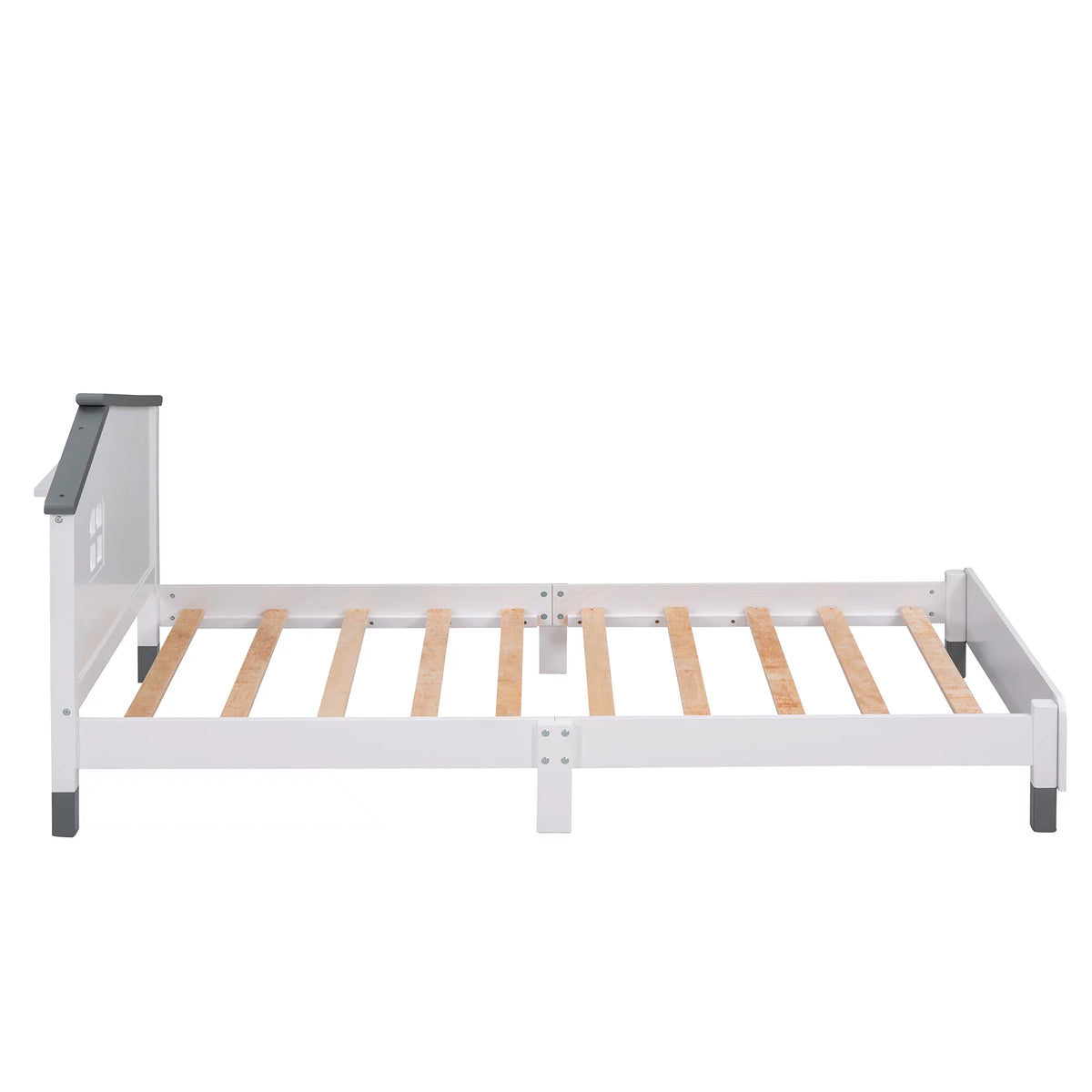 Twin Size Wood Platform Bed with House-shaped Headboard V8939