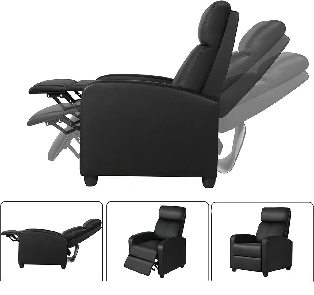 Dark Brown Faux Leather Recliner Chair R940