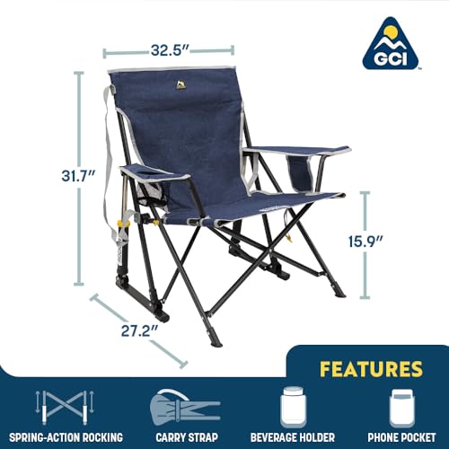 Portable Folding Rocking Camping Chair with Drink Holder O938