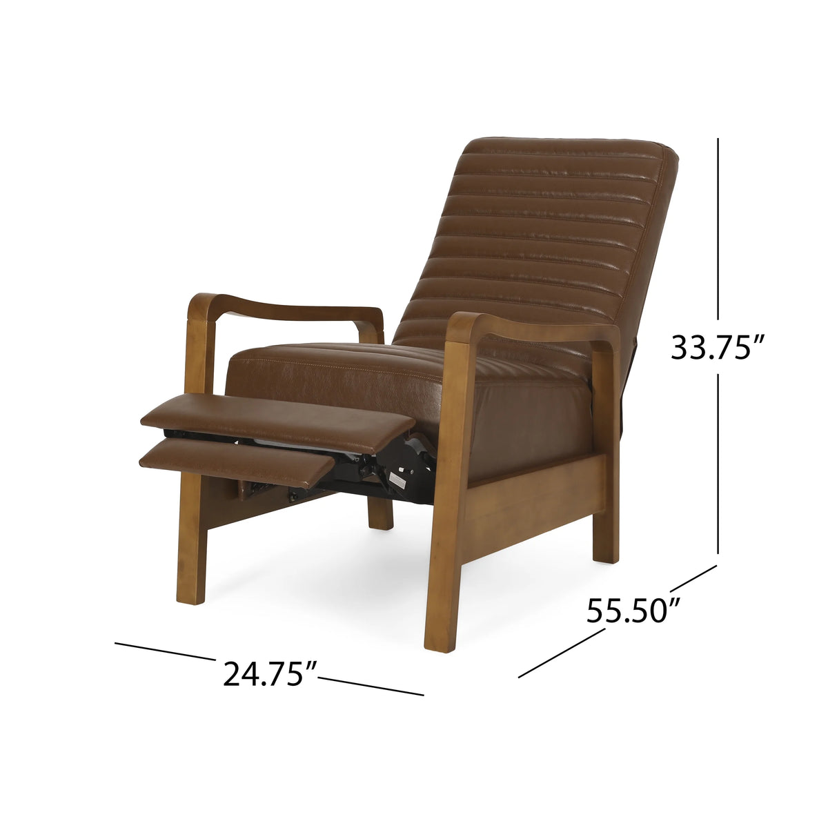 Cognac Brown Faux Leather Recliner G45278