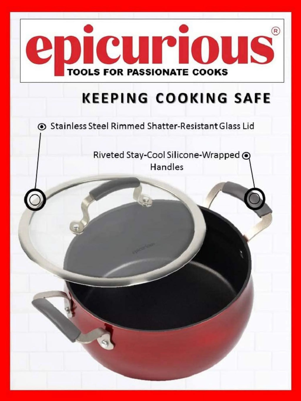 11 Piece Red Non-stick Aluminum Cookware Set P98727