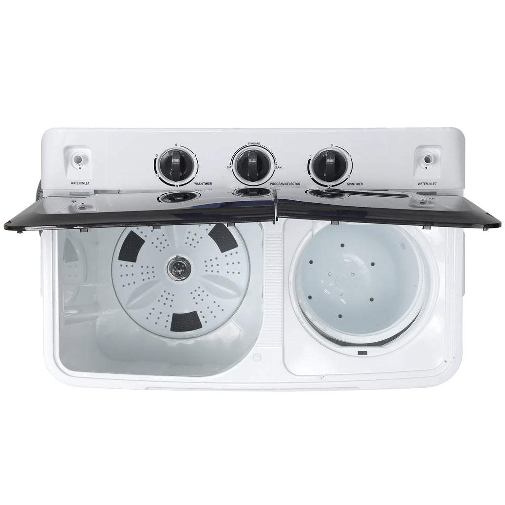 Portable 30lbs Twin Tub Washer and Dryer Combo with Drain Pump, Black G406129