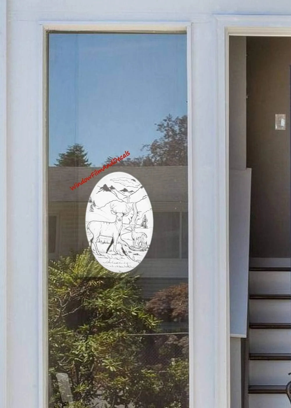 Oval Etched Window Decal Vinyl Glass Cling 8" X 12" White I51635