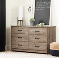 6 Drawer Weathered Oak Dresser H6155