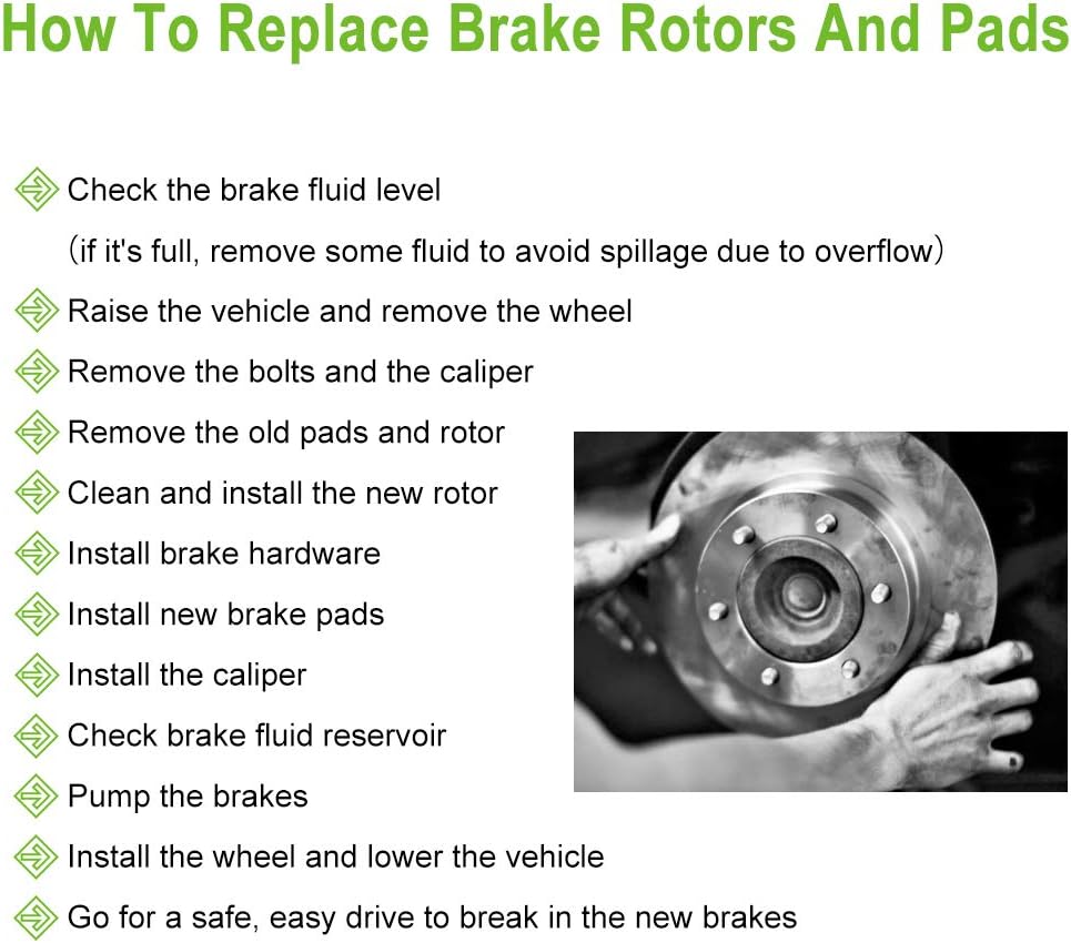 Front Discs Brake Rotors and Ceramic Pads A8778