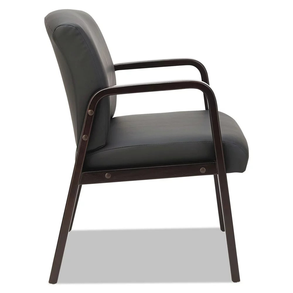 Espresso Black Leather Guest Chair V645918