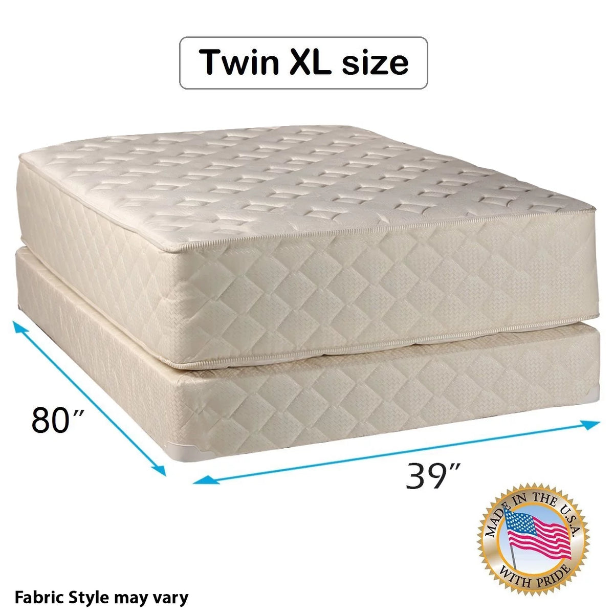 Twin XL Size Innerspring Mattress & Box Spring Set W574