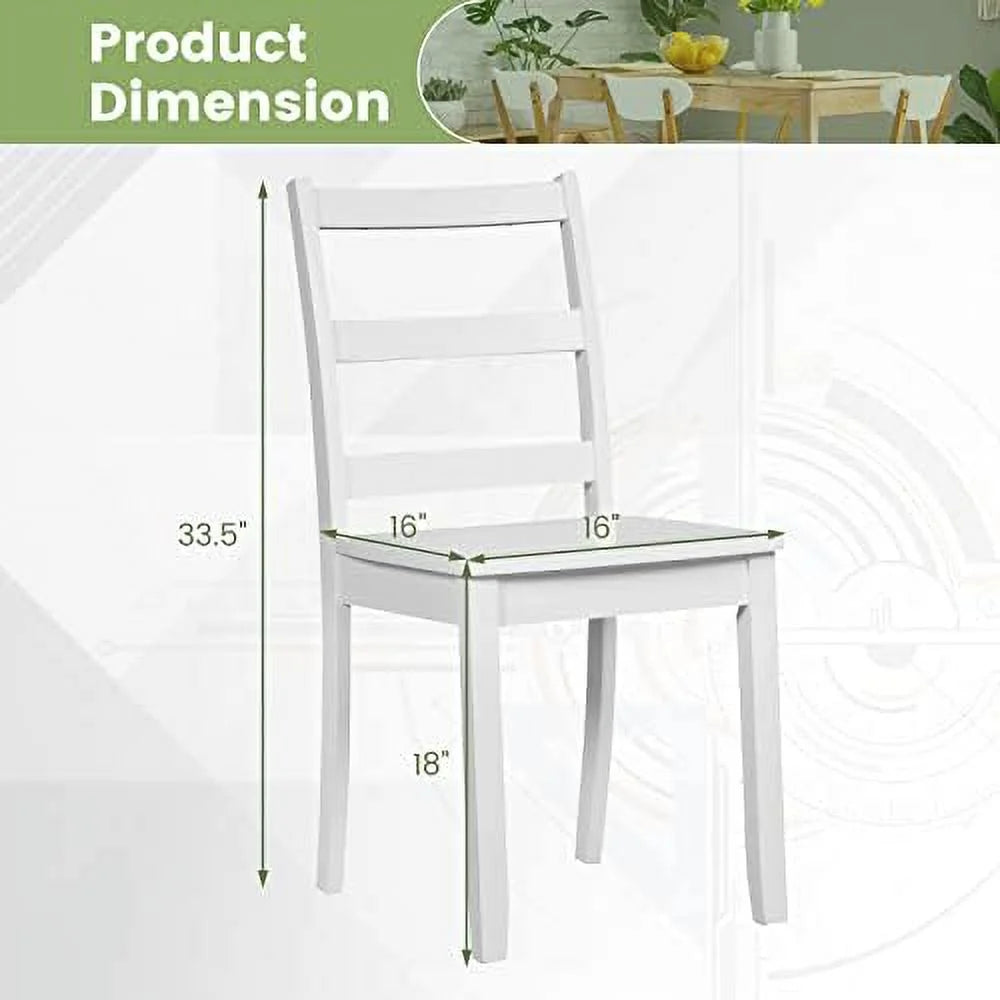 Dining Chairs Set of 4 Ladder Back Armless U4566