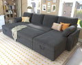 White Sherpa Sleeper Sofa with Storage Chaise D45253