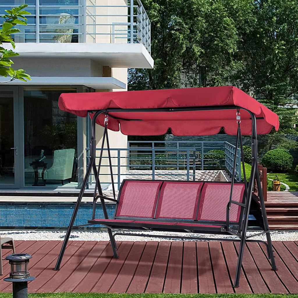 Dark Grey 3-Person Canopy Swing Chair M425861