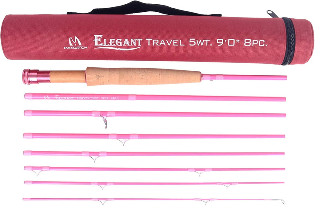 Pink 2/5-weight Fly Fishing Rod with Rod Tube H7768