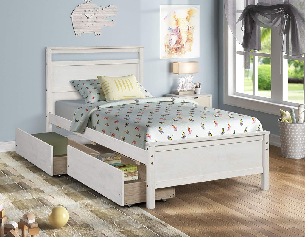 Twin Daybed with Trundle Pine Wood Bed Frame W804