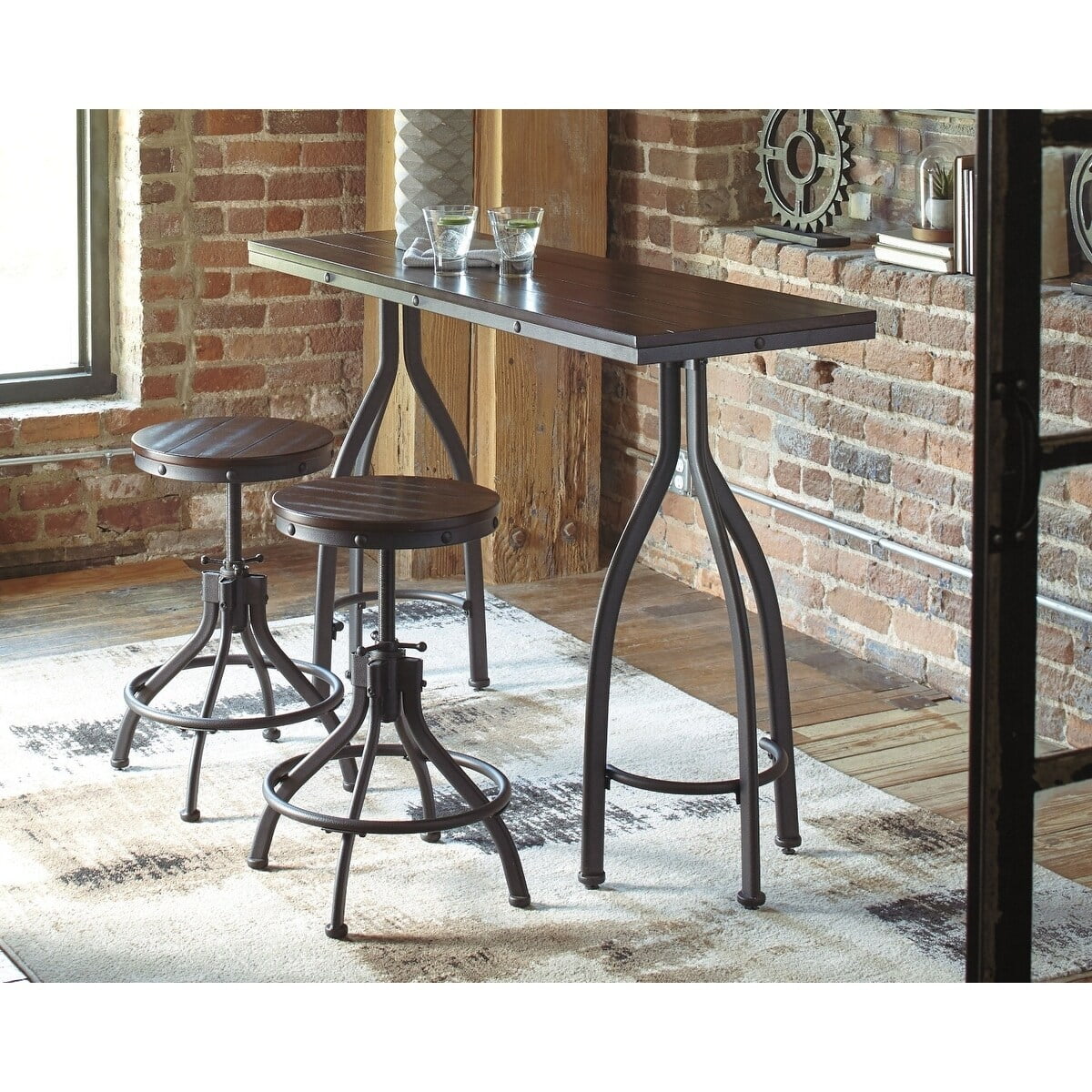 Counter Height Table and Bar Stools 3-piece Set X7750