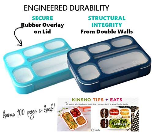 6 Compartment Bento Box Lunchbox Snack Containers, Set of 3, Pink Purple Orange J78399