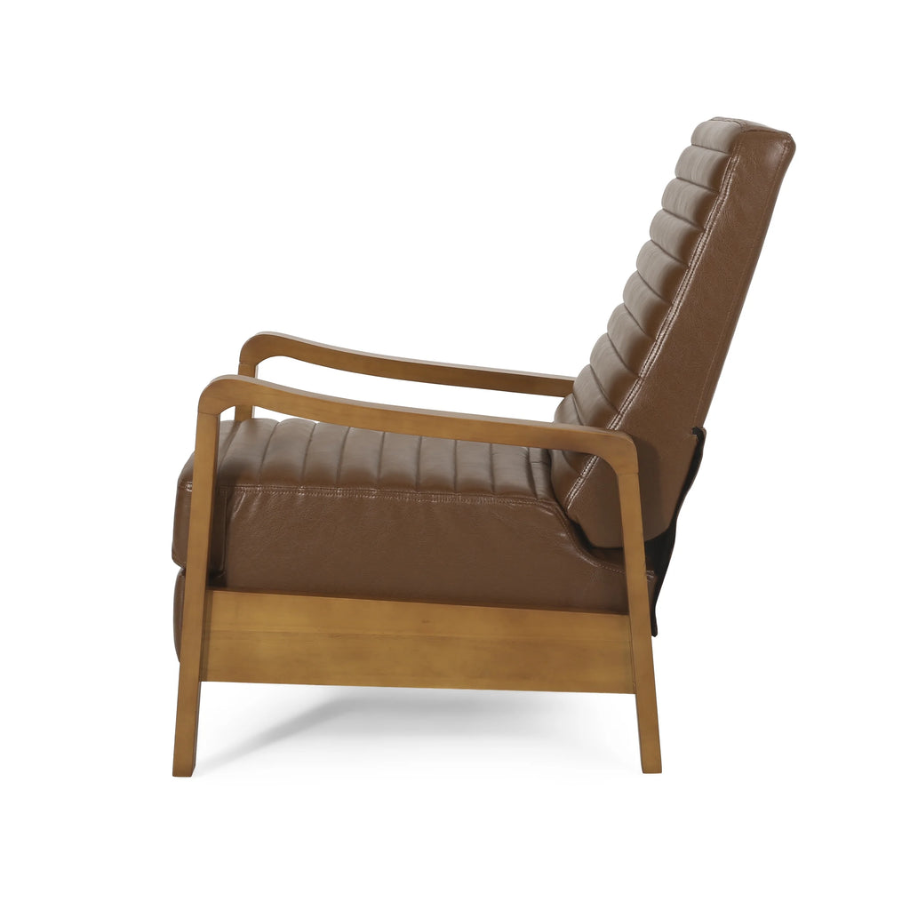 Cognac Brown Faux Leather Recliner G45278
