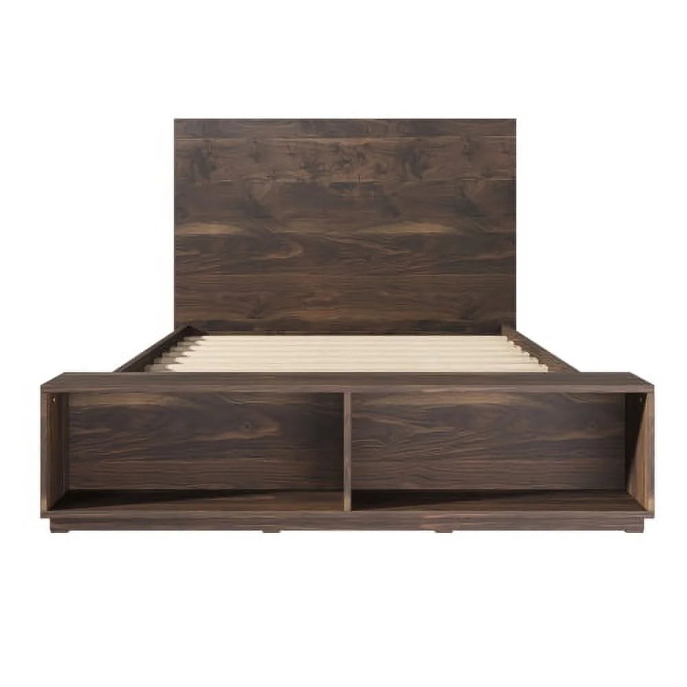 Queen Size Wood Platform Bed Frame with Storage Bench K2982