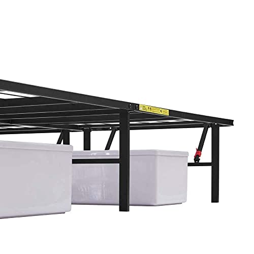Black Twin Size Metal Platform Bed Frame with Storage A171302