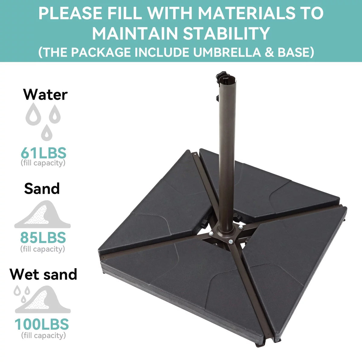 10ft Heavy Duty Offset Cantilever Patio Umbrella with Base, Gray T6416