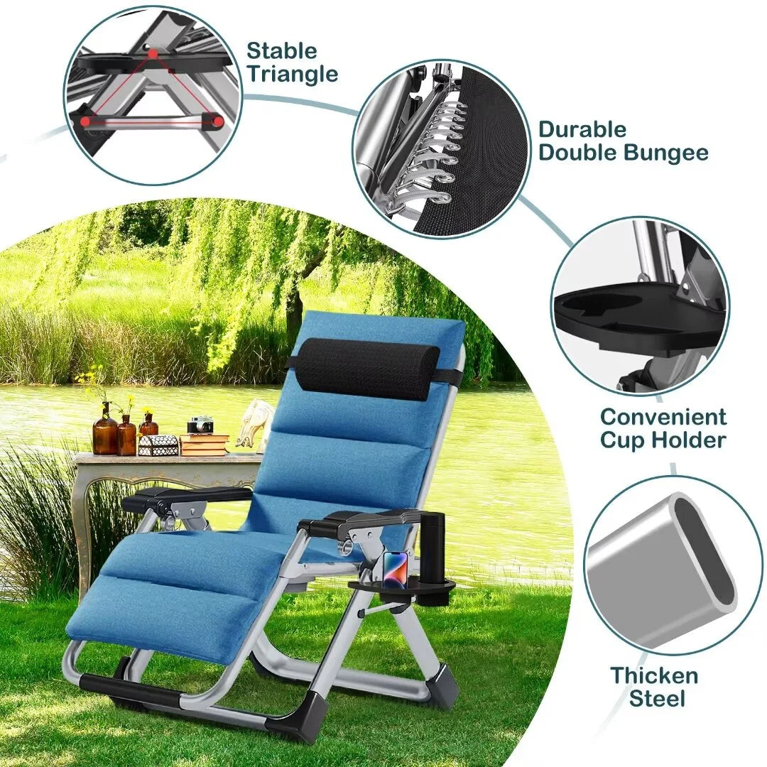Zero Gravity Folding Reclining Chair with Removable Cushion Y711596