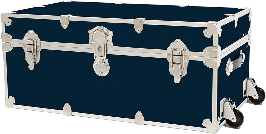 Large Storage Trunk with Removable Wheels 32x18x14 Silver Z481674