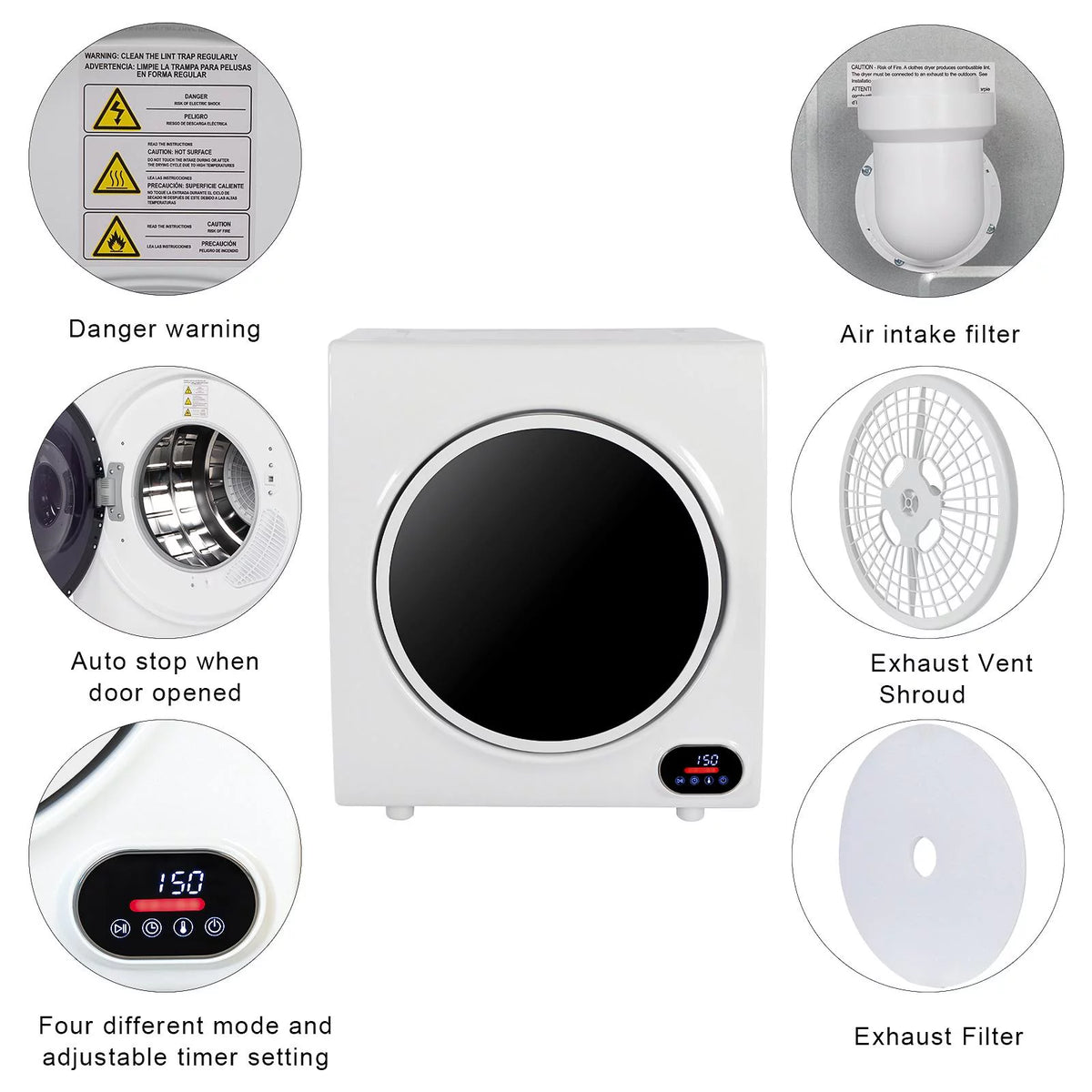 2.6 cu.ft Electric Compact Laundry Dryer B682454