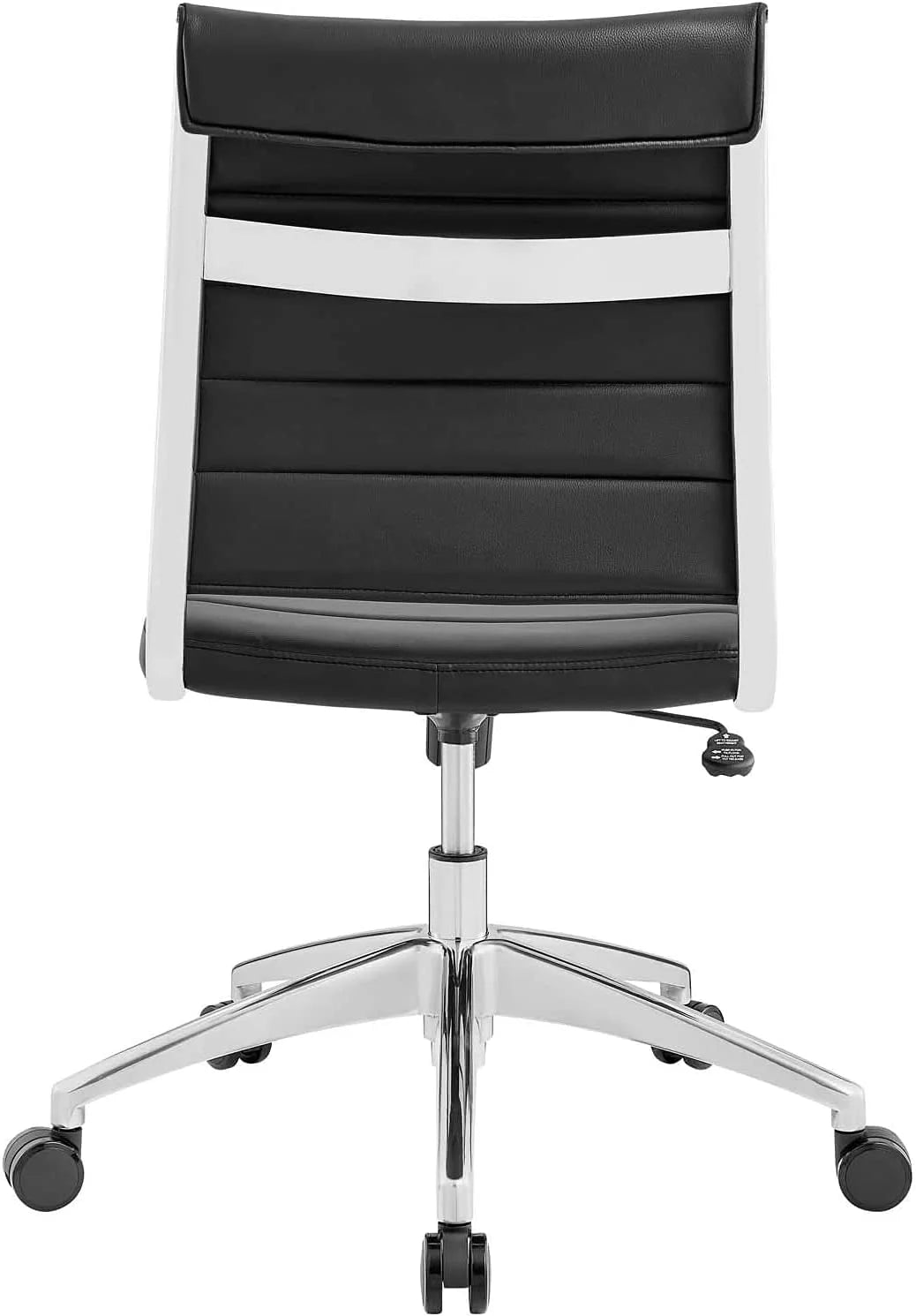 Black Ribbed Armless Swivel Chair A682