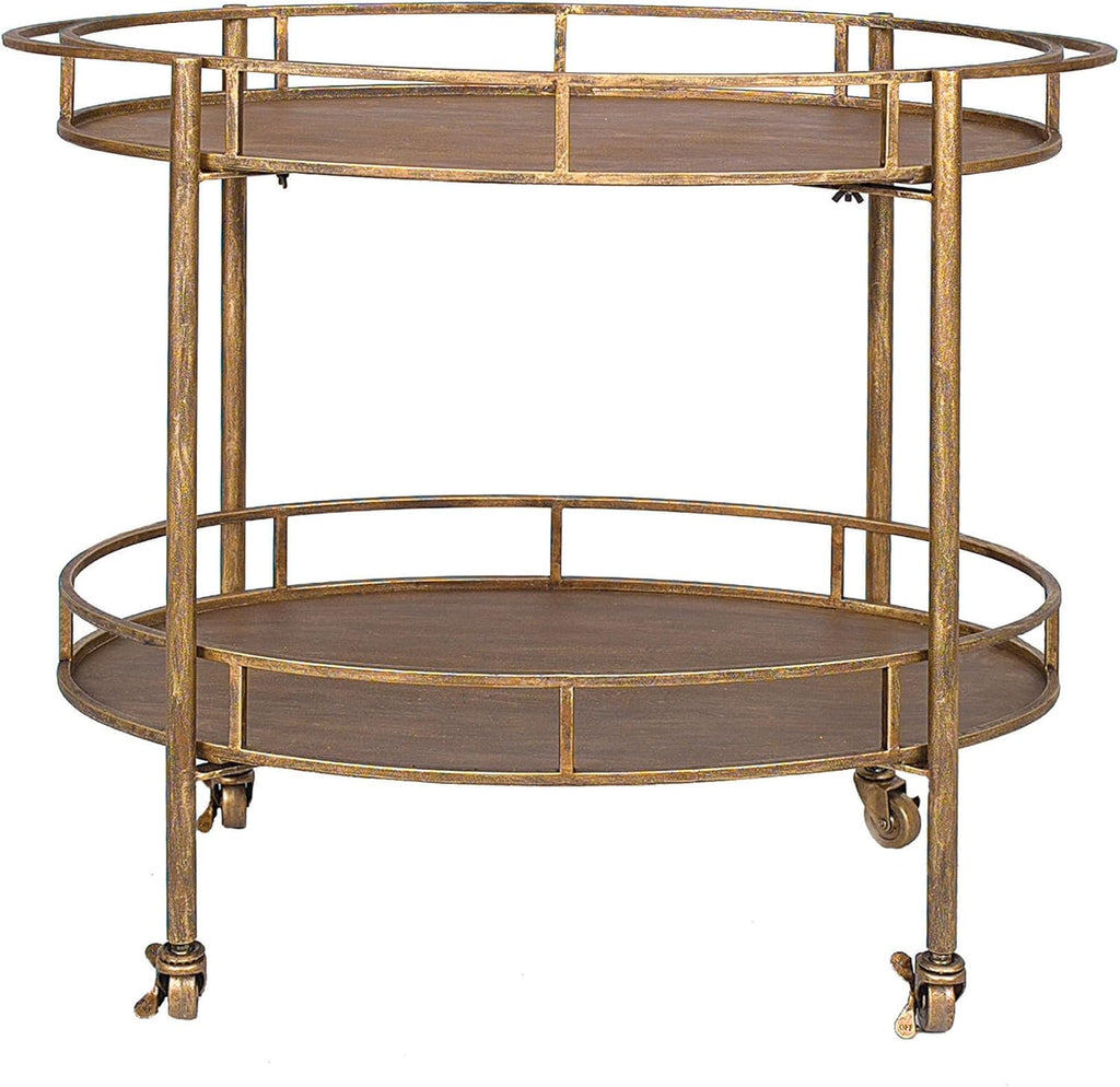 Gold 2 Tier Metal Bar Cart J93702