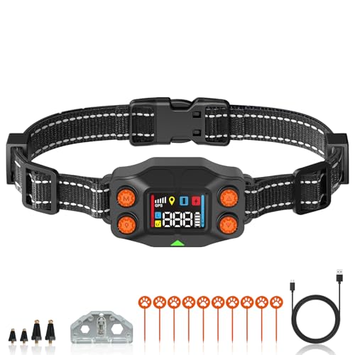 GPS Wireless Dog Fence, Adjustable 25-999 Yards Range, IPX7 Waterproof S773327
