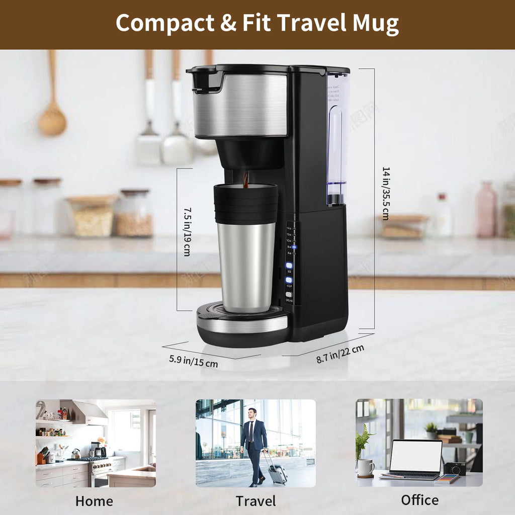 Black Single Serve Coffee Maker with 30 Oz Water Tank C122978
