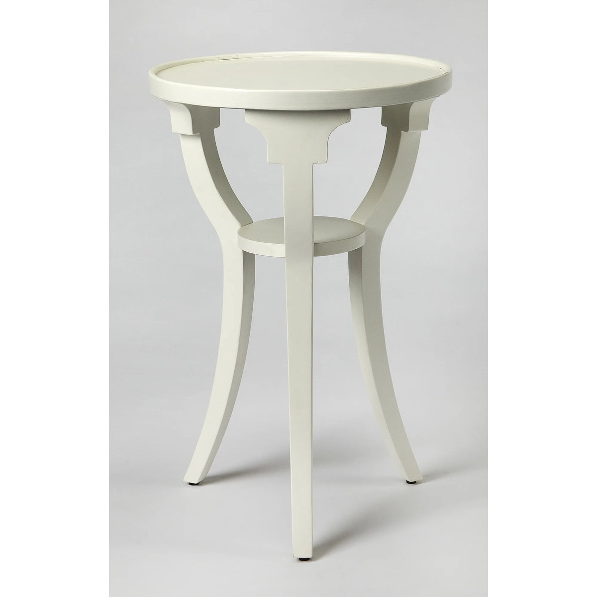 White Wood Round Accent Table R330099
