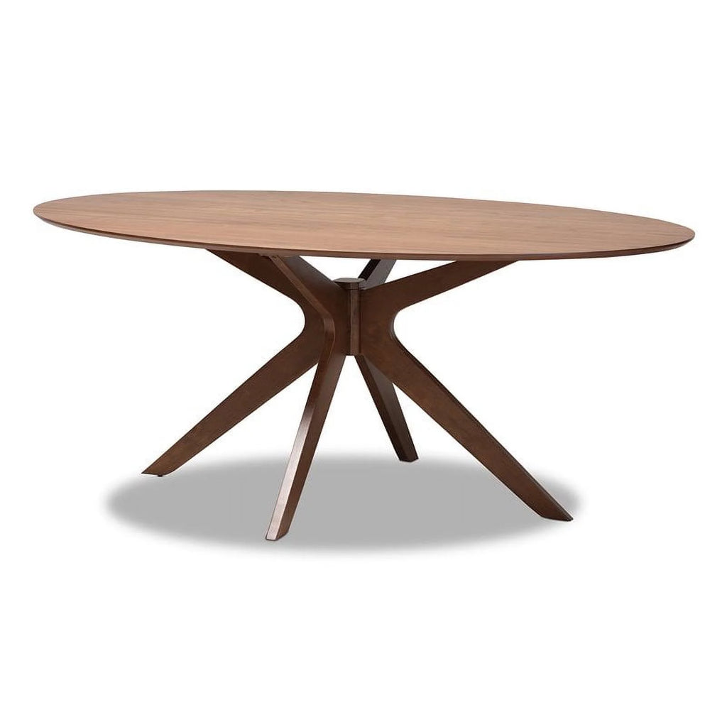 Walnut Brown Wood 71-Inch Oval Dining Table K67901