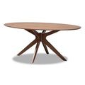 Walnut Brown Wood 71-Inch Oval Dining Table K67901
