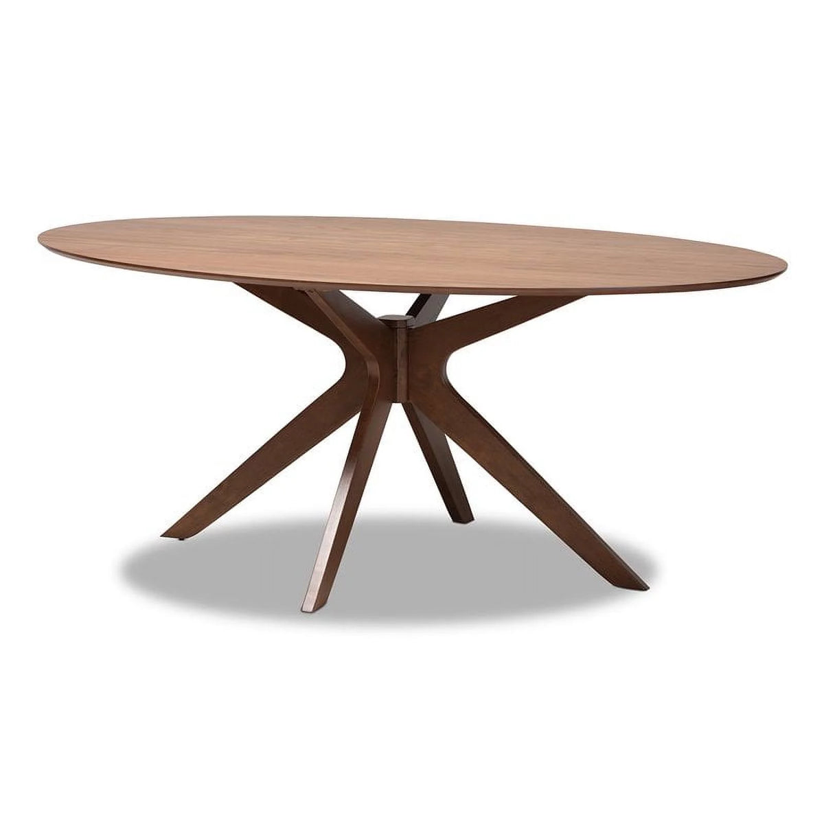 Walnut Brown Wood 71-Inch Oval Dining Table K67901